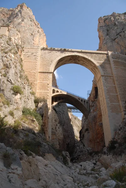 Puente Ferroviario Las Montañas Del Cañón —  Fotos de Stock