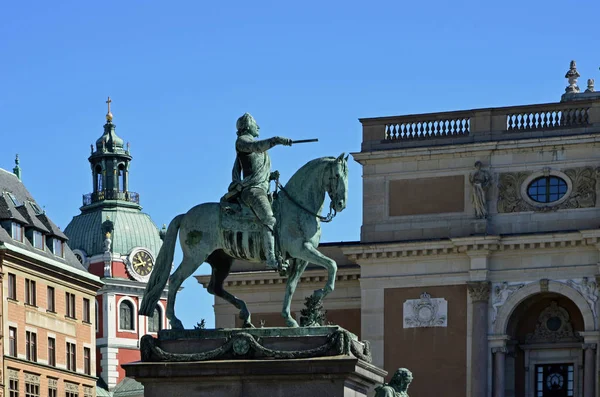 Monument Gustav Adolf Opéra Stockholm — Photo