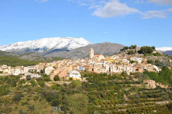 Dolor Polop Marina Costa Blanca Con Nieve — Foto de Stock