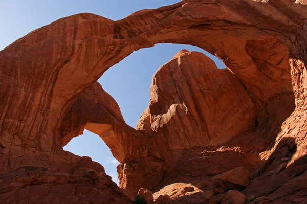 Double Arch Arches National Park Moab Utah — стоковое фото