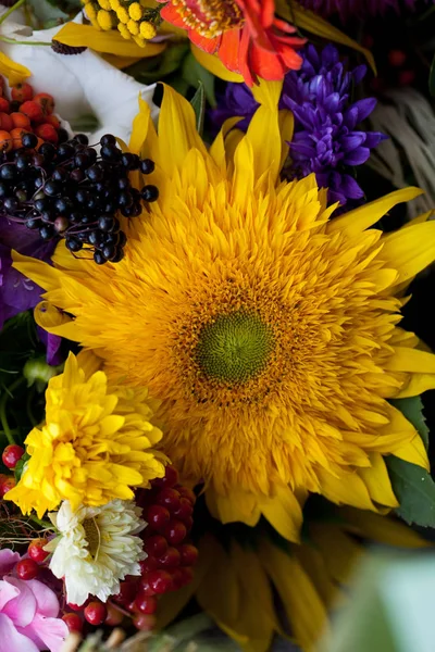 Beautiful Bouquets Flowers Herbs — Stock Photo, Image