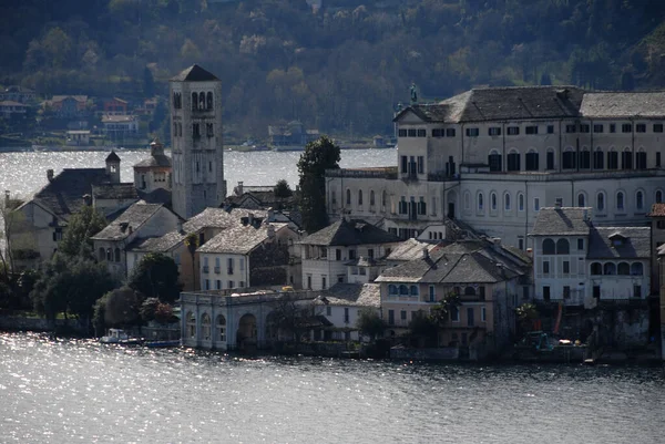 San Giulio Sziget Ortában — Stock Fotó