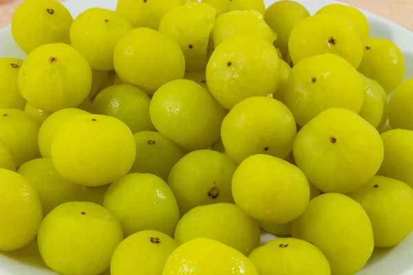 Closeup View Fresh Gooseberries — Stock Photo, Image