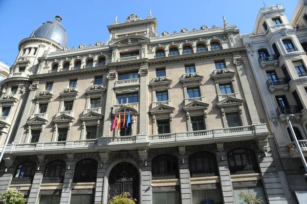 Испания Фасады Домов Мадриде — стоковое фото