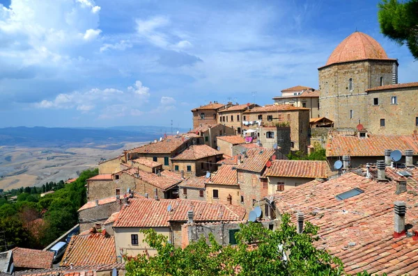 Vista Espetacular Cidade Velha Volterra Toscana Itália — Fotografia de Stock