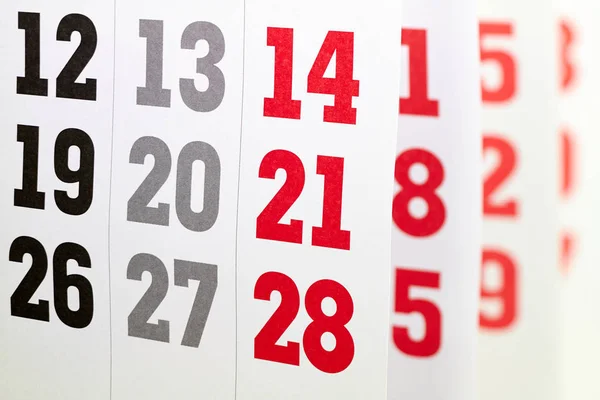 Día Semanas Meses Están Claramente Dispuestos Hojas Calendario — Foto de Stock