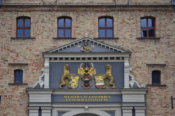 Wappenrelief Vid Steintor Rostock — Stockfoto