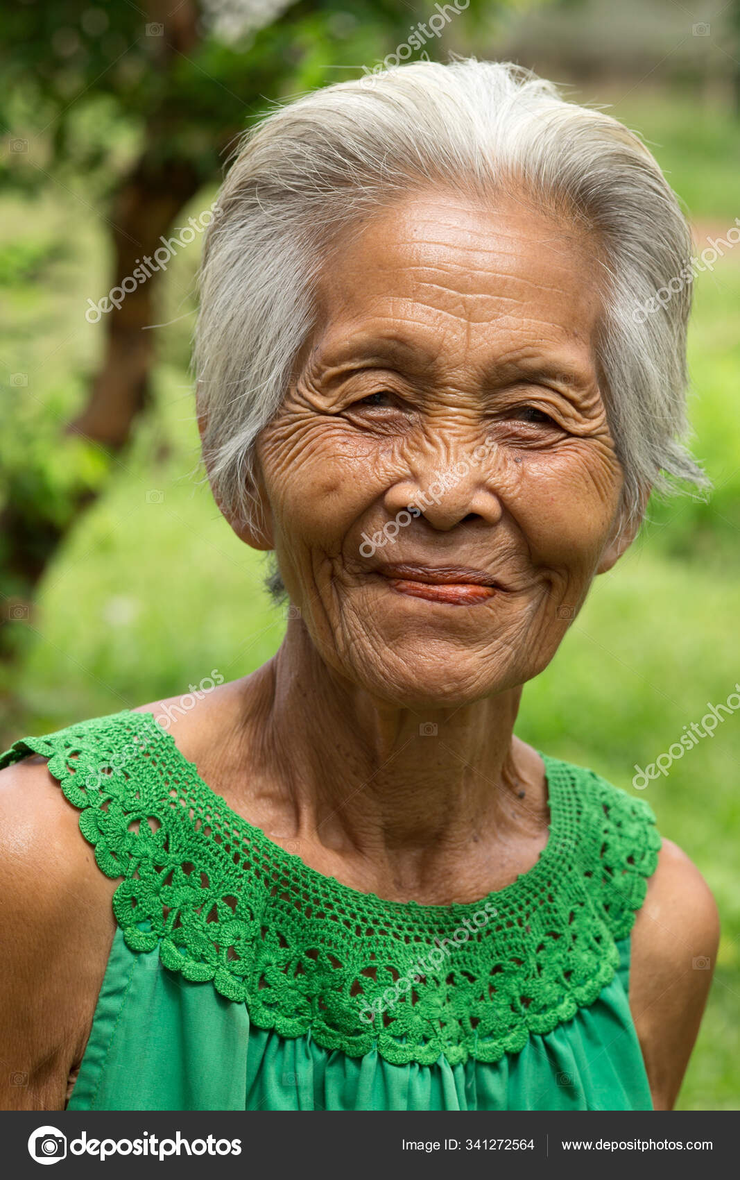 Old Asian Woman Portrait Gray Haired Old Woman Facial Wrinkles Stock Photo  by ©PantherMediaSeller 341272564