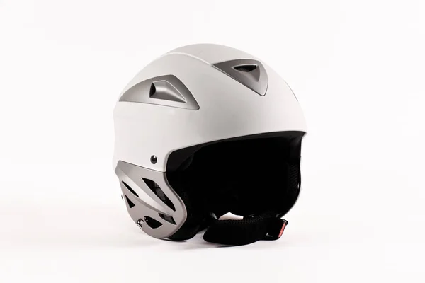 白色背景的摩托车头盔 — 图库照片