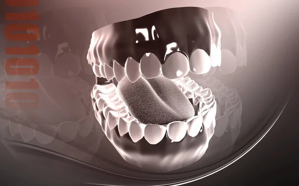 Цифровая Иллюстрация Зубов Цветном Фоне — стоковое фото