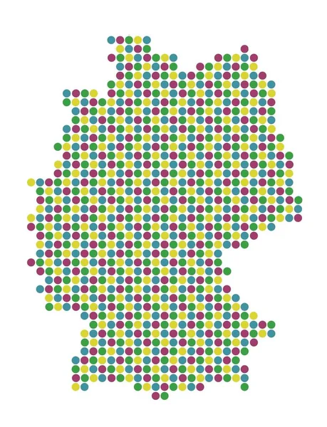 Карта Германии Множества Разноцветных Точек — стоковое фото