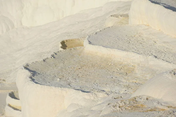 Pamukkale Uhličitanové Minerály Geologie — Stock fotografie