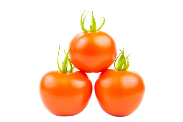 Três Tomates Empilhados Forma Pirâmide — Fotografia de Stock