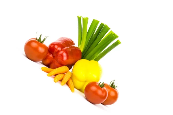 Varias Variedades Vegetales Como Aún Vida Sobre Fondo Blanco — Foto de Stock