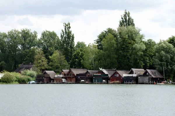 Photograph Boathouses Lake Schwerin — Stock Photo, Image