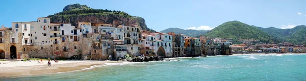 Panorama Della Città Cefalu Sicilia Dal Mare — Foto Stock