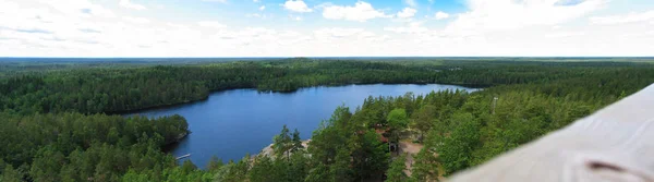 Vista Sobre Lago Kleven Desde Felsplateau Aboda Klint Smaland Sueco — Foto de Stock