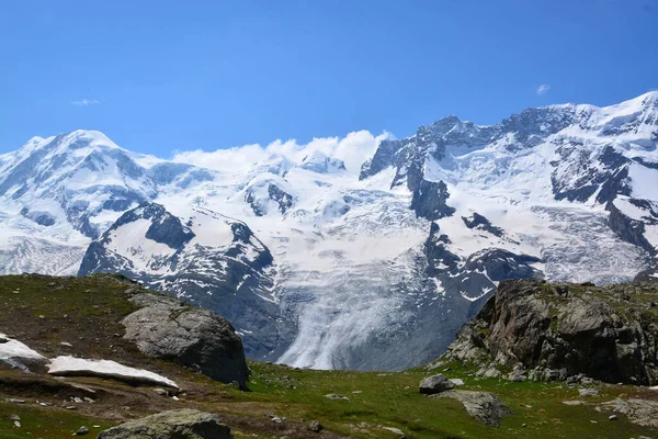 Vue Panoramique Sur Paysage Alpin Majestueux — Photo