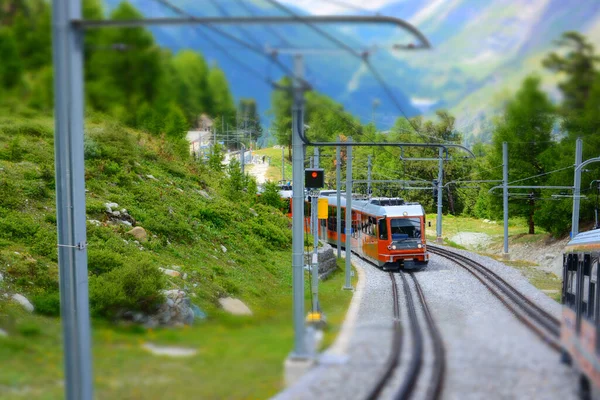 Suíça Valais Zermatt Tilt Shift — Fotografia de Stock