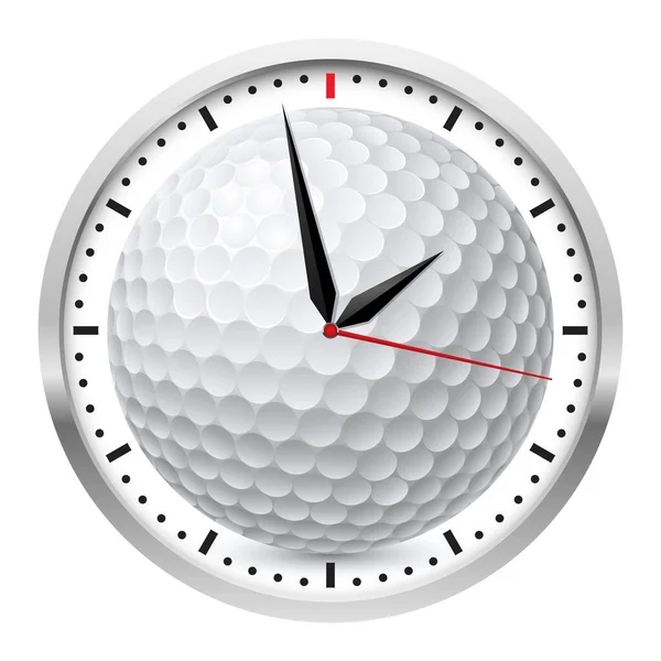 Orologio Parete Stile Golf Illustrazione Sfondo Bianco — Foto Stock