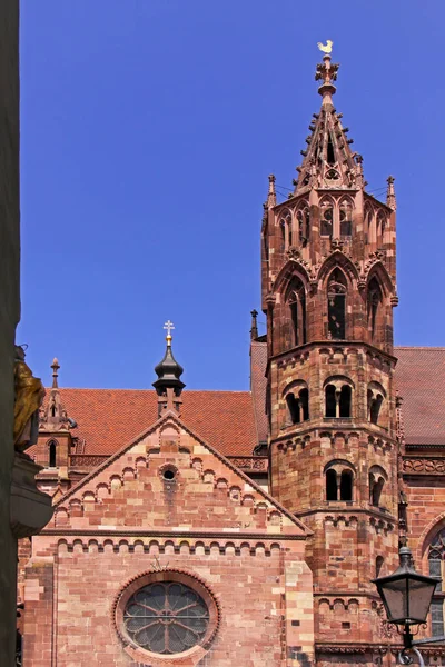 Freiburg Katedralen Sidovy Från Söder — Stockfoto