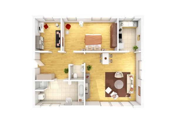 Plattegrond Kamer Appartement — Stockfoto