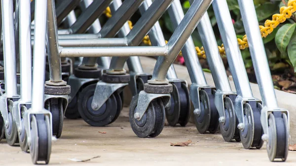 Chariot Roues Chariots Achat Roues Gros Plan — Photo