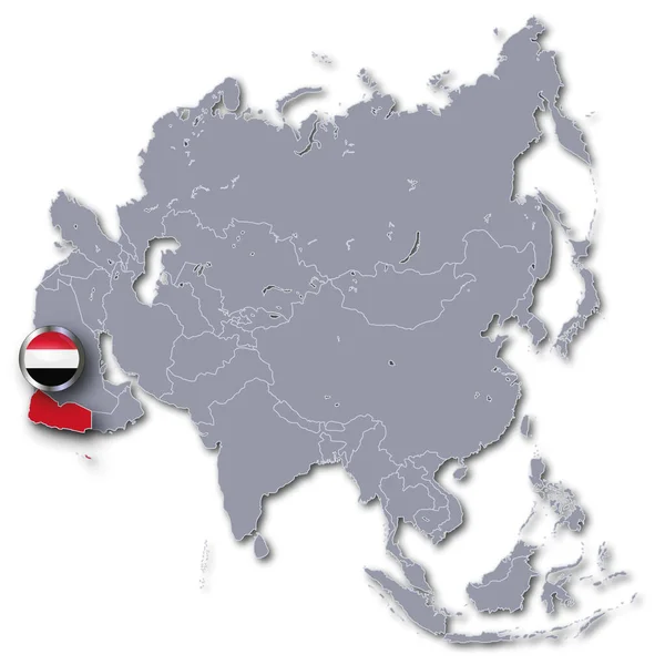 Asia Map Yemen — Stock Photo, Image