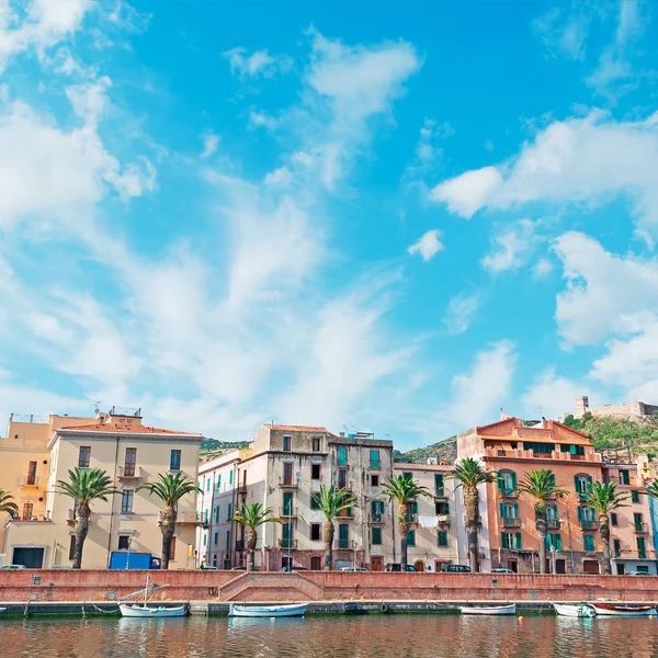 Barche Vicino Fiume Temo Bosa Sardegna — Foto Stock