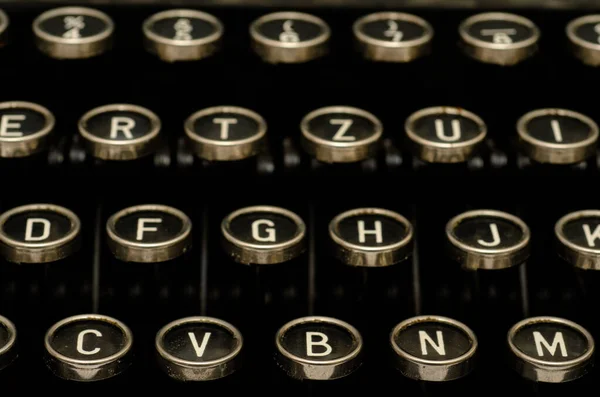 Κοντινά Γράμματα Πληκτρολόγιο Γραφομηχανής — Φωτογραφία Αρχείου
