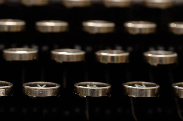 Primo Piano Una Vecchia Tastiera Della Macchina Scrivere — Foto Stock