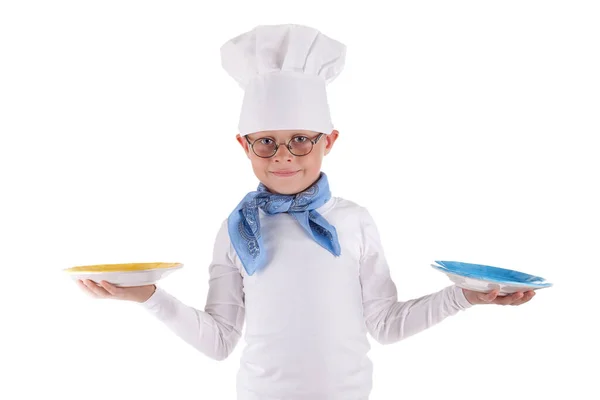 Kleine Chef Bij Het Serveren — Stockfoto