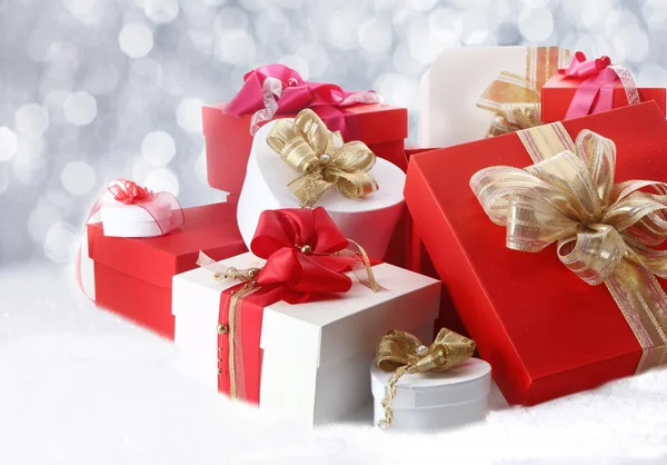 Packing Christmas Gifts Royalty Free Stock Images