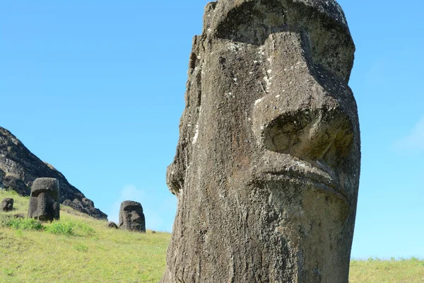 Moai Head Made Volcanic Rock Royalty Free Stock Photos