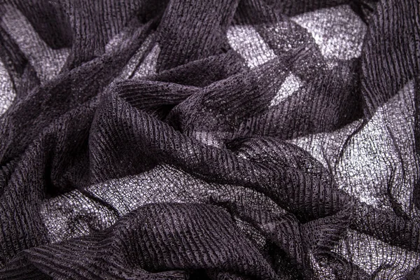 Fancy Wrinkled Weaved Black Background — Stock Photo, Image