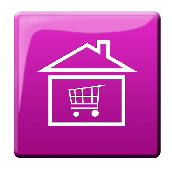 House Cart Store Button — Stock Photo, Image