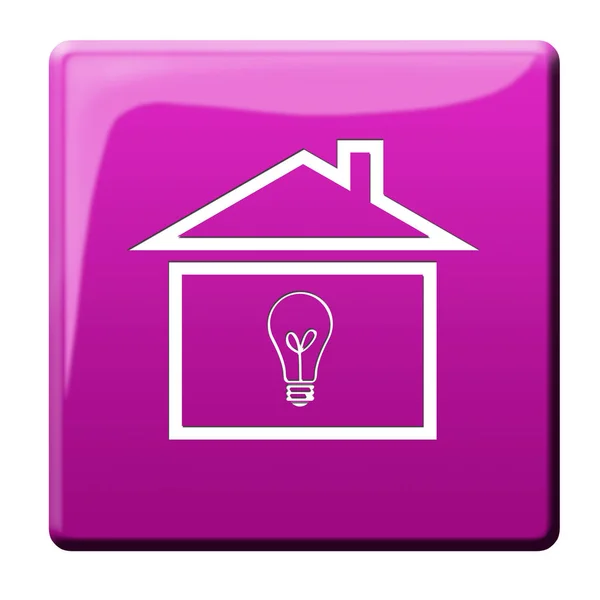 Energieeffizientes Haus Knopf — Stockfoto