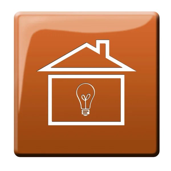 Energie Efficiënte Woning Knop — Stockfoto