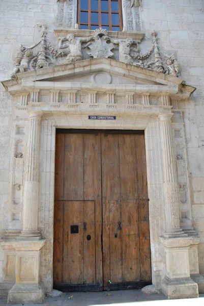 Ισπανία Villena Προσόψεις Πόρτες — Φωτογραφία Αρχείου