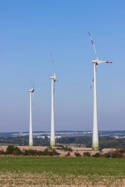 Szélturbinák Elektromos Áram — Stock Fotó