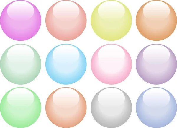 Popular Vector Pastel Color Buttons Illustration — Stock Photo, Image