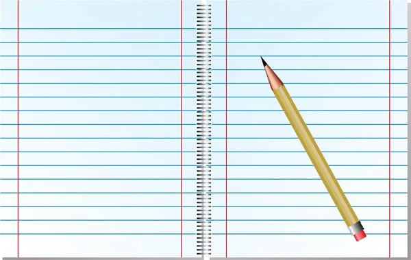 Vector Illustration Notepad Pencil — Stock Photo, Image