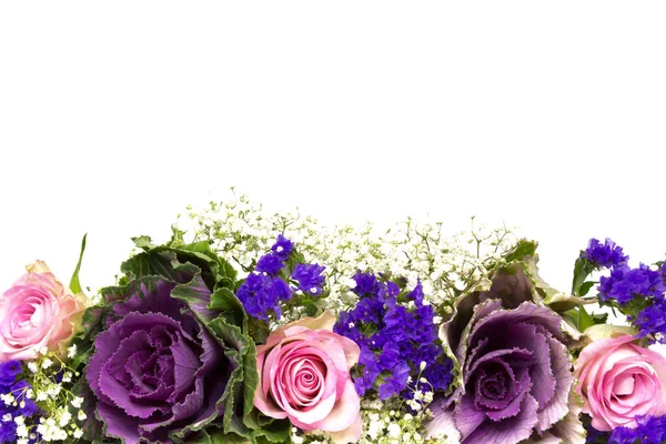 Blumenschmuck Aus Rosen Statik Und Zigeunerblumen — Stockfoto