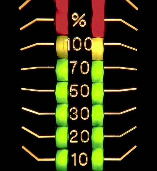 Three Color Overdriven Meter Leds — Stock Photo, Image