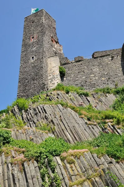 Vista Castelo Stolpen Acima Famoso Maciço Basalto — Fotografia de Stock