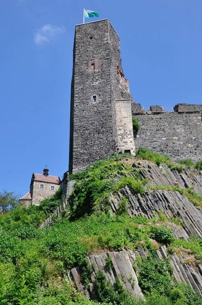 Blick Auf Die Burg Stolpen Über Das Berühmte Basaltmassiv — Stockfoto