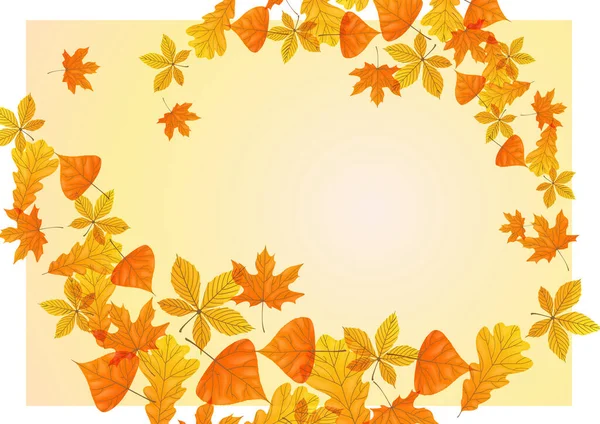 Herfst Achtergrond Met Bladeren Vector Illustratie Eps — Stockfoto