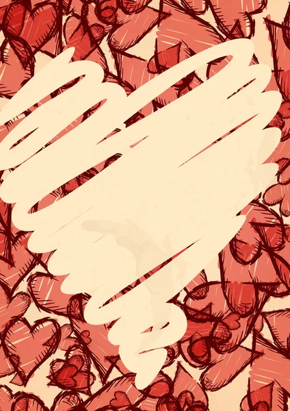 Grunge Heart Background Vektorová Ilustrace Eps — Stock fotografie