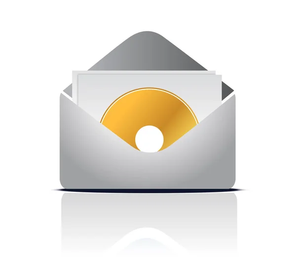 Disk Paper Envelope Illustration — Stock Photo, Image