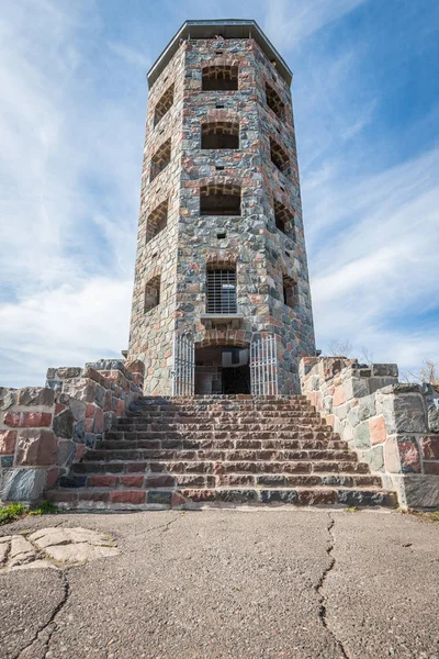 Передний Вход Каменной Башни Осеннее Время — стоковое фото